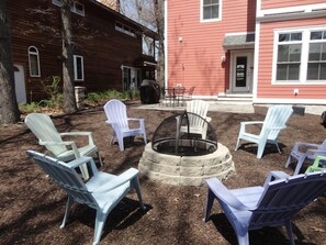 Fire pit in the back yard.