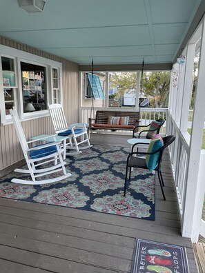 Spacious Front Porch with Swing