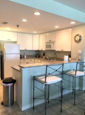 Seating for two at the breakfast bar