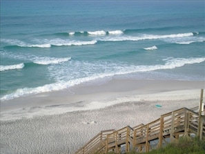 balcony view - spectacular! Walk off balcony steps to steps to beach