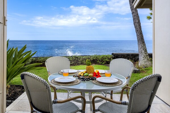 View from lanai.  Enjoy many meals while watching the sunset!
