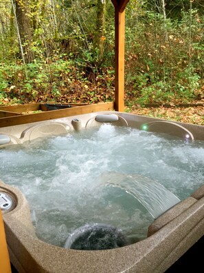 Relax in the hot tub.