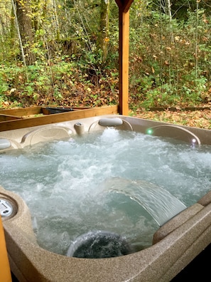 Relax in the hot tub.