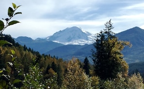 The view you get just steps down the road from the cabin