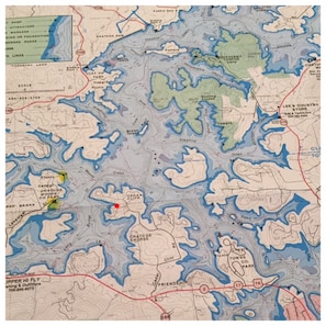 Map of Lake Chatuge - red dot is our property
GREAT LOCATION!