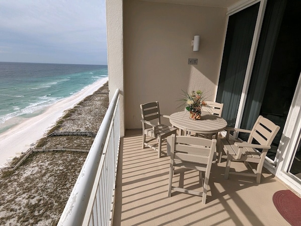Your view from the balcony. Look directly out at the Gulf of Mexico.