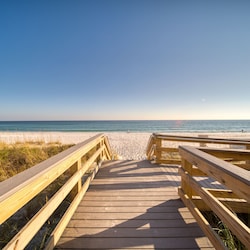A view of the beach from the dune / beach walk over. Wheelchair friendly.