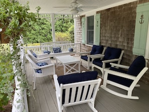 Front porch - perfect for morning breakfast or afternoon cocktails!
