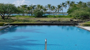 View of A-bay beach from pool. Less than 100yds along private path.