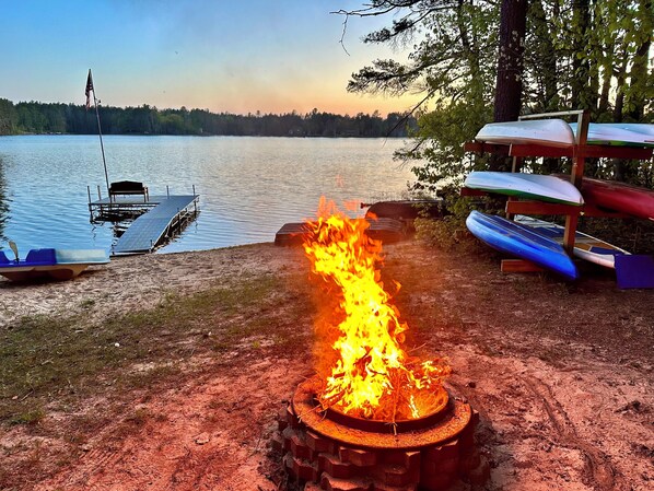 Backyard campfire in June