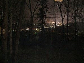 This is the view from the hot tub at night of Pigeon Forge.