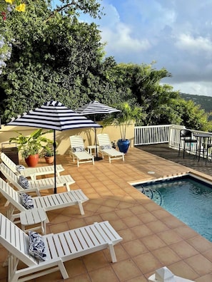 Spacious pool deck with expansive views!