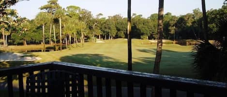 View from the balcony to the green!