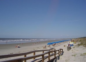 Our boardwalk to the beach-very close to our villa-