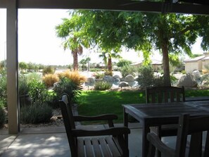 view from south facing backyard patio