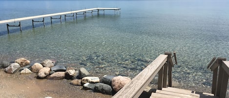 Waterfront area of Knot Just A Cottage on Grand Traverse Bay