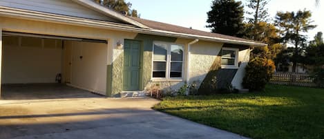 entrance with garage attached