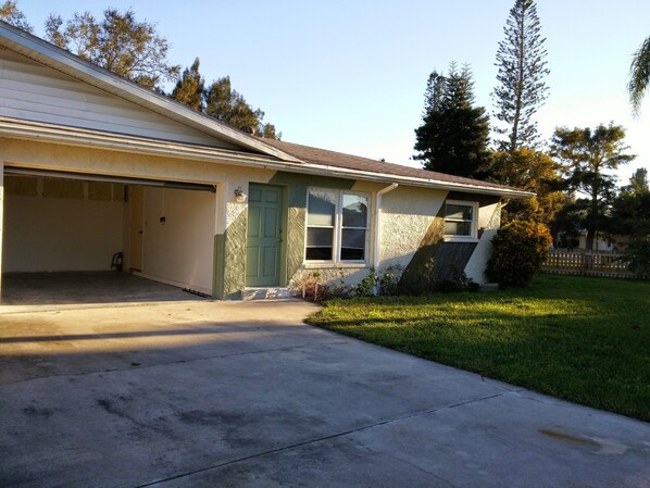 entrance with garage attached