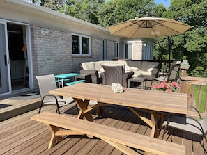 Picnic table on the deck