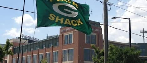 View of Lambeau from the patio of Pack Shack  An experience like no other!!!!