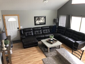 New leather sectional