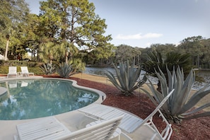 Enjoy one of the largest views of the lagoon while relaxing at the pool.