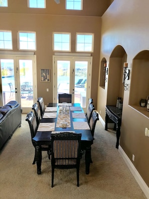 Dining area with room for eight