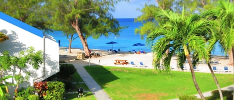 View from the balcony overlooking 7 mile beach