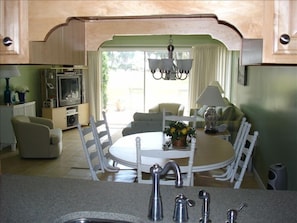 View from newly remodeled kitchen of first floor