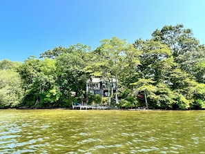 Incredibly private lakefront with wide beach.