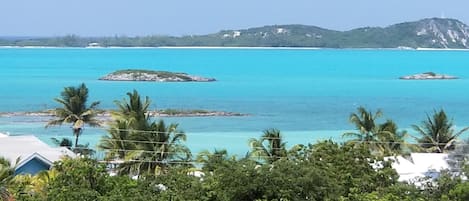 View from front porch of water and Stocking Island