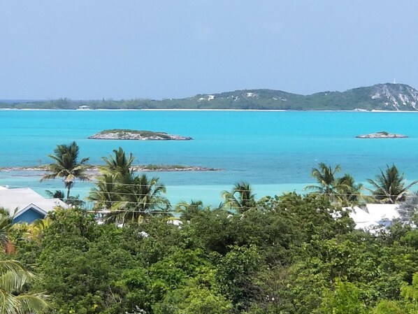 View from front porch of water and Stocking Island