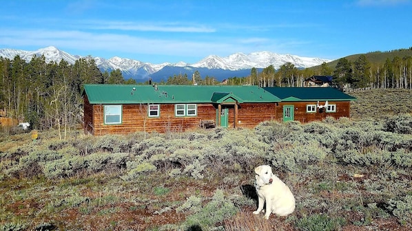 Cabin with Mt Elbert and Mt Massive in background