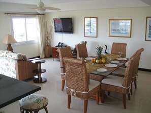 Dining area, part of lounge and TV