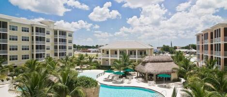 Gorgeous Tropical View of The Island Club, Resort Pool and Chickee!