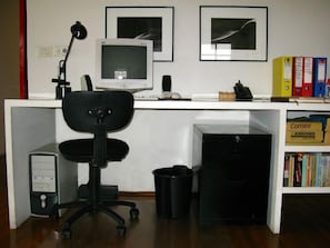 Work desk in living room 