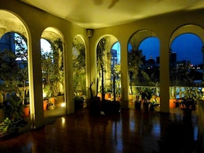 Terrace at night