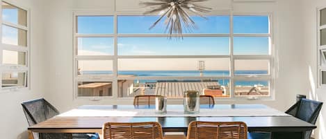 Dining area with expansive ocean views