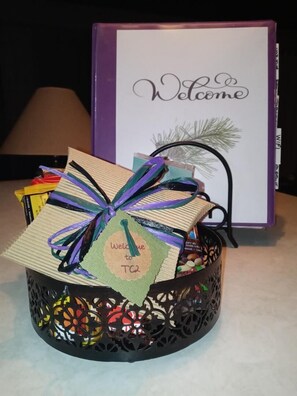 We provide a selection of snacks to welcome you to your TC2 getaway