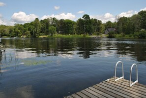 View of river from cottage dock.