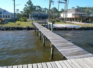 View of Good Haven House from the end of our pier