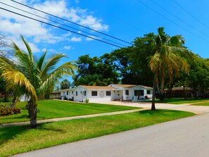 large 5 bedroom house, next door to 3 bedroom smaller house. Shed in the middle.