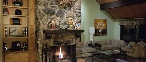 Great Room with Gas Wood Burning Fireplace