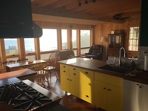 Kitchen looking to living room.