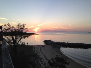   Bay view sunset from deck