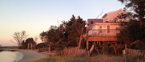 Cottage side view from beach
