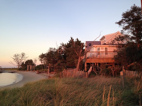 Cottage side view from beach