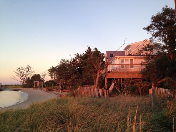 Cottage side view from beach