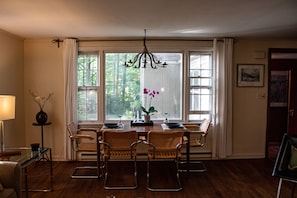 Chic dining area.