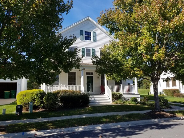 A large front porch offers a comfortable relaxing spot for our guests.